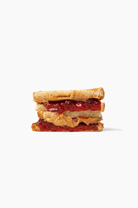Gluten-free peanut butter and jelly sandwich on soft gluten-free bread