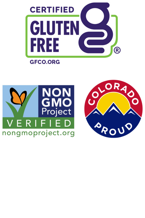 Gluten-free and allergen-friendly certification badges used on Outside The Breadbox home page