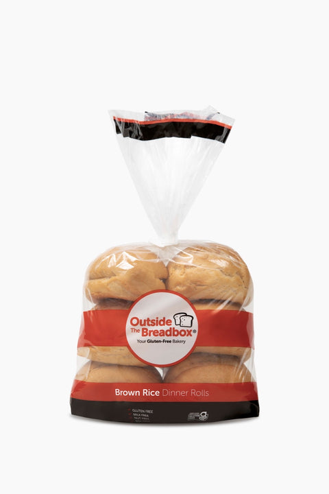 Soft brown rice gluten-free dinner rolls from Outside The Breadbox