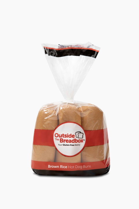 Brown rice gluten-free hot dog buns for gourmet cookouts