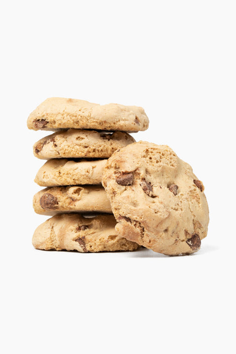 Gluten-free chocolate chip cookies with a soft baked texture and rich chocolate chunks