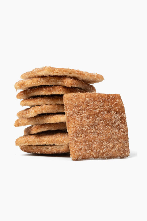 Gluten-free cinnamon crisps with a thin, crunchy texture and warm cinnamon sugar coating