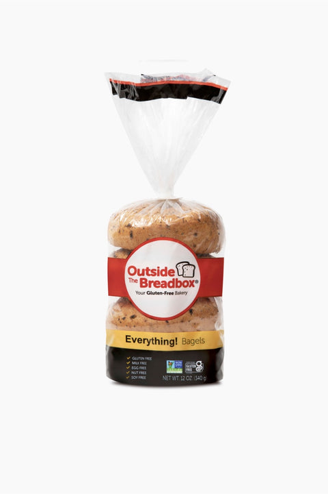 Everything gluten-free bagels with seeds for toast and sandwiches