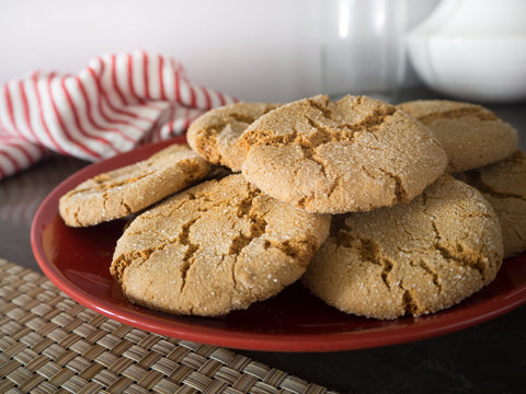 Gluten-free ginger cookies from Outside The Breadbox on a plate