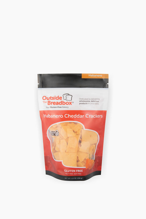 Habanero cheddar gluten-free crackers, extra spicy snack
