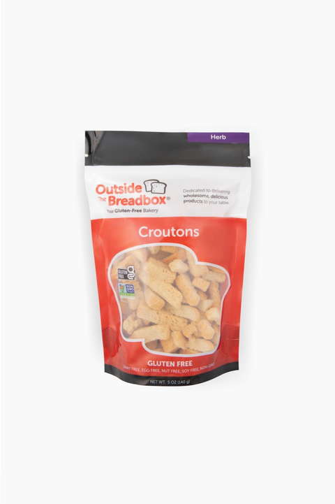 Herb-seasoned gluten-free croutons for salads and soups