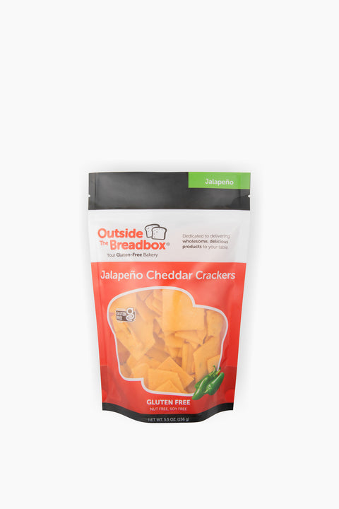 Jalapeño cheddar gluten-free crackers with spicy kick