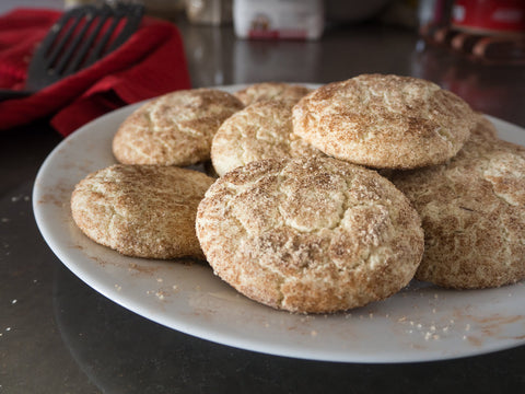 Gluten-free snickerdoodle cookies from Outside The Breadbox on a plate