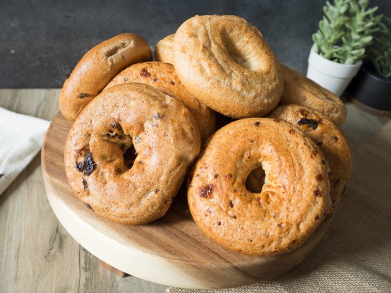 Oat Cheddar Bagels Outside the Breadbox